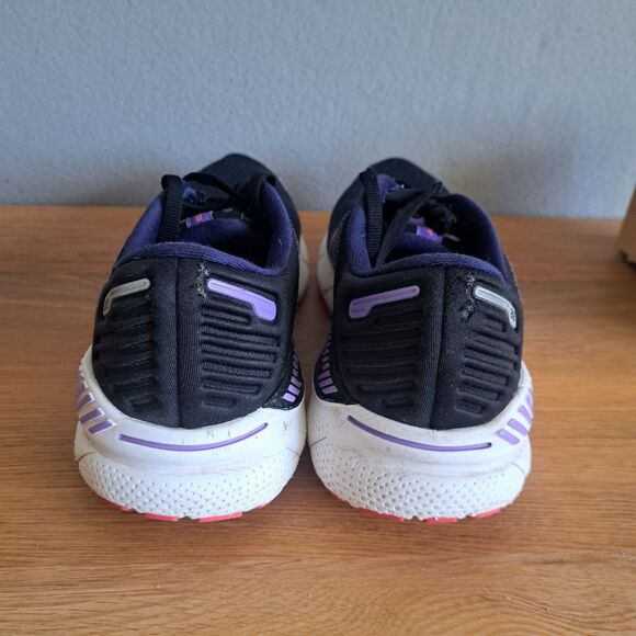 Brooks Adrenaline GTS 22 Womens 8.5 40 Medium Running Shoe Sneaker Black Purple - Picture 7 of 15